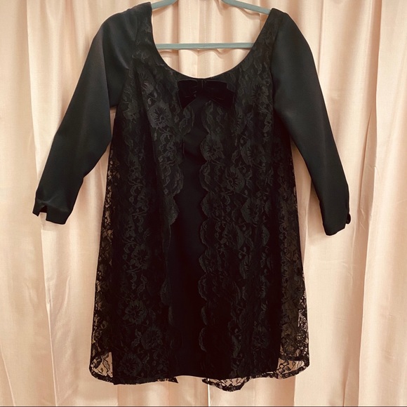 Vintage 60’s Goth Lace Babydoll Dress - Picture 2 of 6